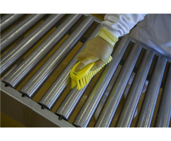 Vikan Hygi&euml;ne Harde Werkborstel Groot 200mm Geel