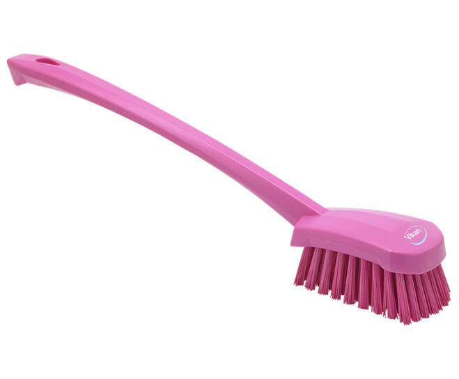 Vikan Afwasborstel Met Lange Steel 415mm Roze