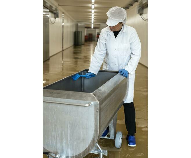 Vikan Lange Afwasborstel Met Smalle Borstel 420mm Blauw