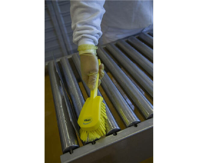 Vikan Harde Afwasborstel Met Korte Steel 270mm Geel