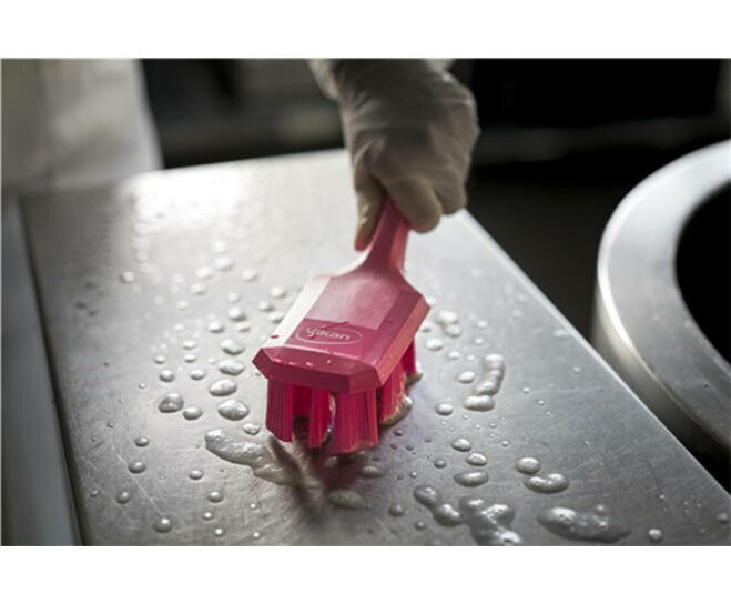 Vikan UST Afwasborstel Korte Steel Hard 260mm Roze