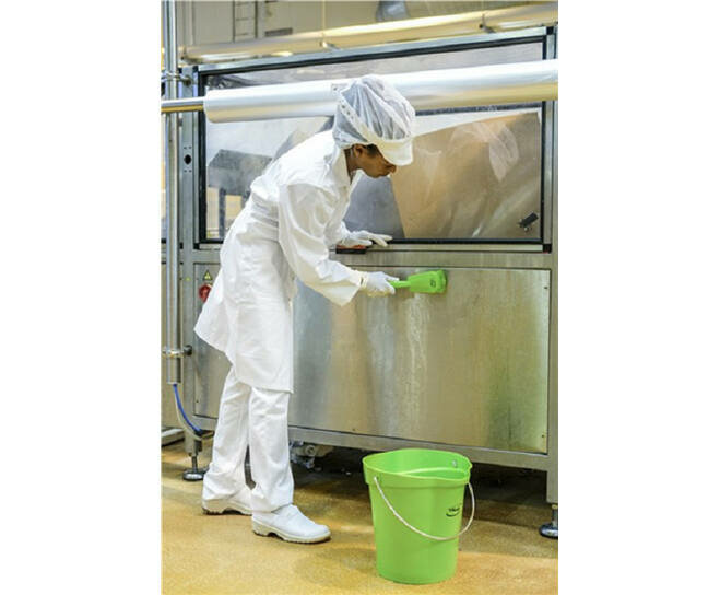 Vikan Harde Afwasborstel Met Korte Steel 270mm Limoen