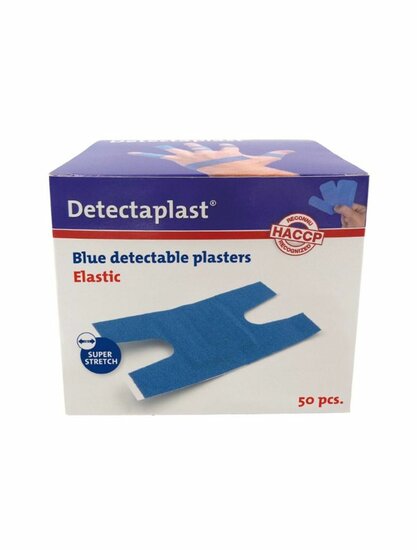 Detectaplast detect. kneuke textielpleister elastisch blauw 50 stuks