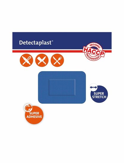 Detectaplast detect. textielpleister elastisch blauw 50 x72 mm 50st