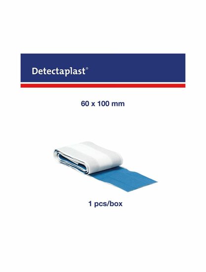 Detectaplast detect. textielpleister elastisch blauw 6cm x 1m