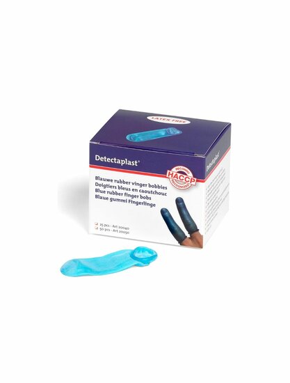 Detectaplast vingertop rubber blauw 50 stuks