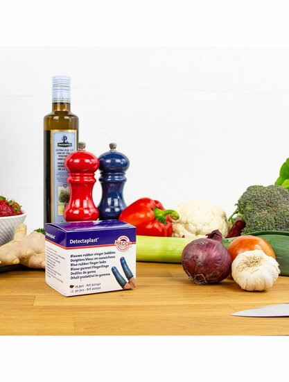 Detectaplast vingertop rubber blauw 50 stuks