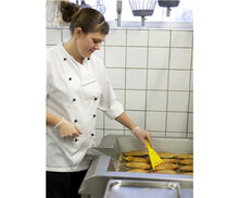 Vikan Nylon Handschraper Breed 100mm Geel