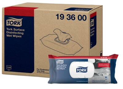 Tork Desinfecterende Vochtige doekjes voor oppervlakken, 60 stuks