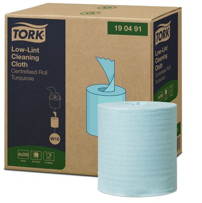 Tork Low-Lint voor Emmer Reinigingsdoek 1-laags W10, 4rol/doos 