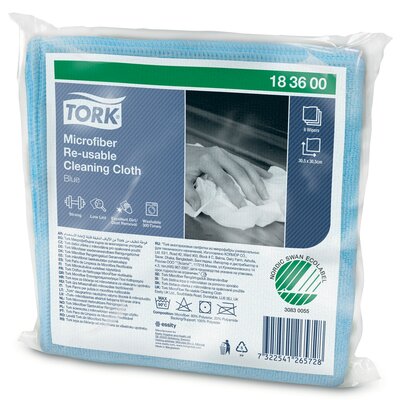 Tork Microvezel Herbruikbare Reinigingsdoek, blauw,  8x6 stuks/ pak