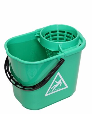 Spaansemop emmer met uitwring korf Groen 14 ltr.