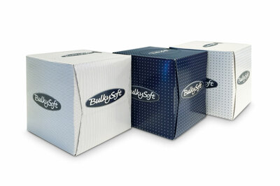 BulkySoft excellence facial tissue cube 2lgs cellulose 24 pakjes x 90vel